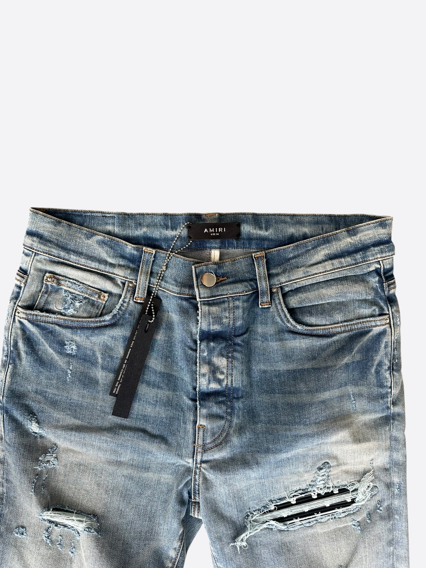 Amiri Playboy Clay Indigo & Black Bunny Patch MX1 Jeans