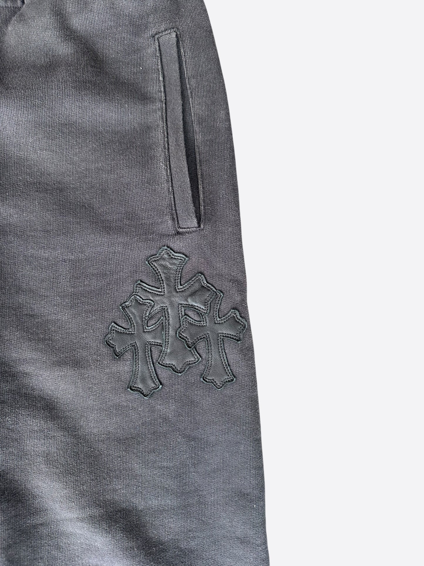 Chrome Hearts Black Triple Cross Patch Paper Jam Sweatpants