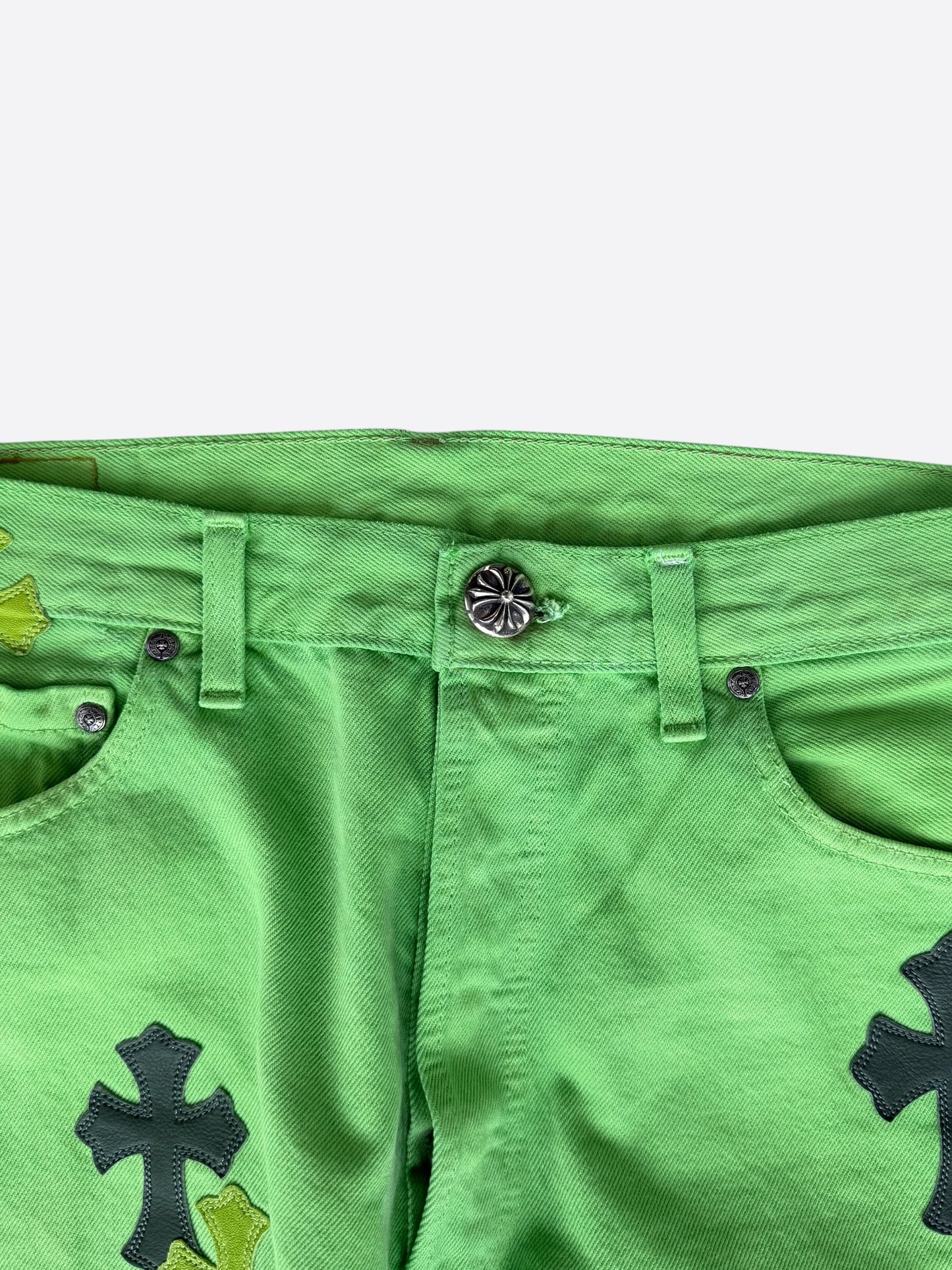 Chrome Hearts Levis Green & Black Cross Patch Jeans