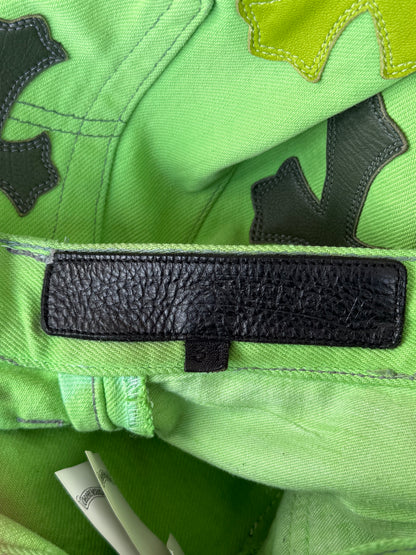 Chrome Hearts Levis Green & Black Cross Patch Jeans