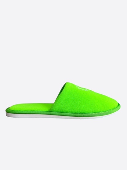 Chrome Hearts Green & White Miami Horseshoe Logo Slippers