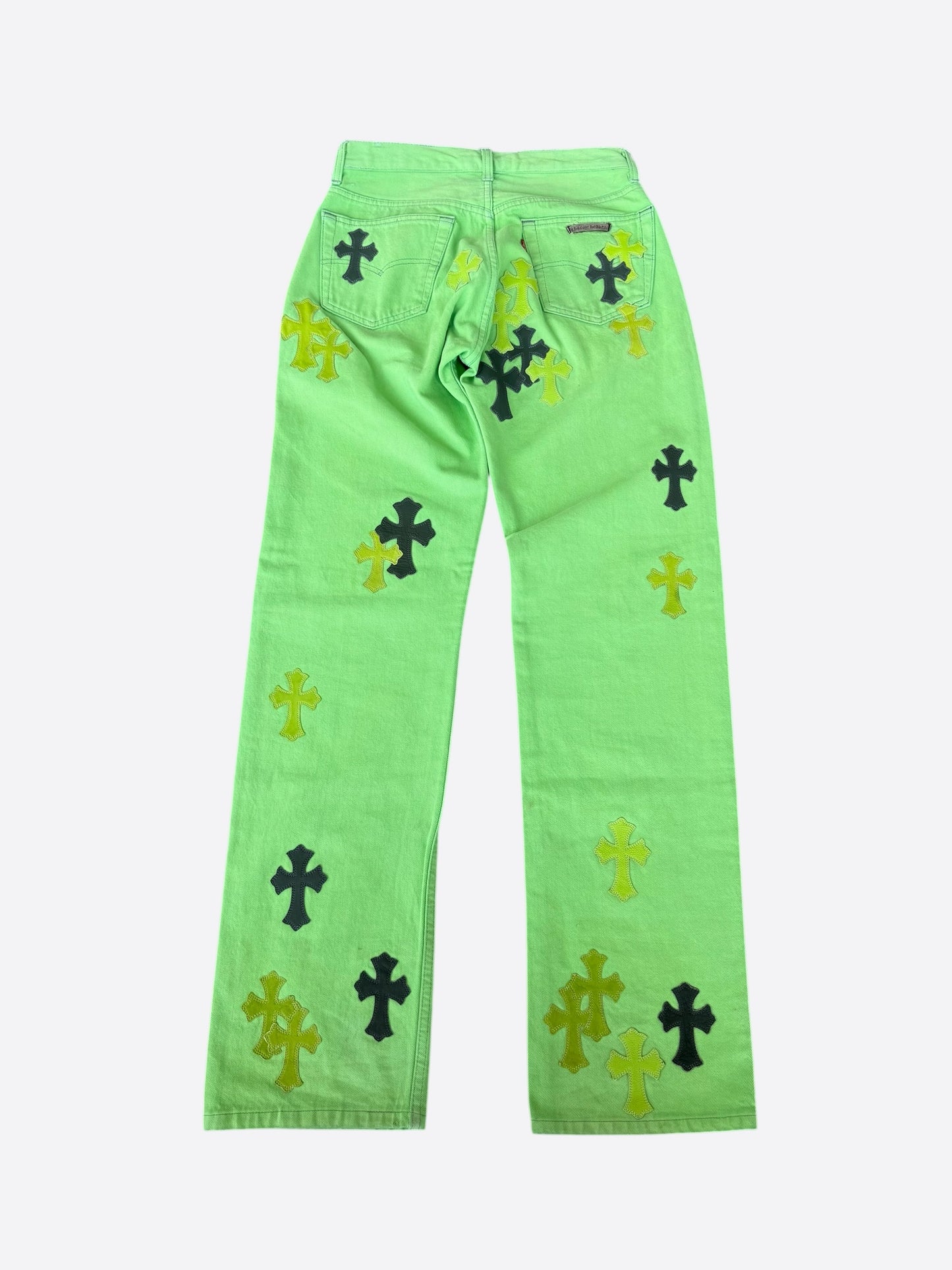 Chrome Hearts Levis Green & Black Cross Patch Jeans