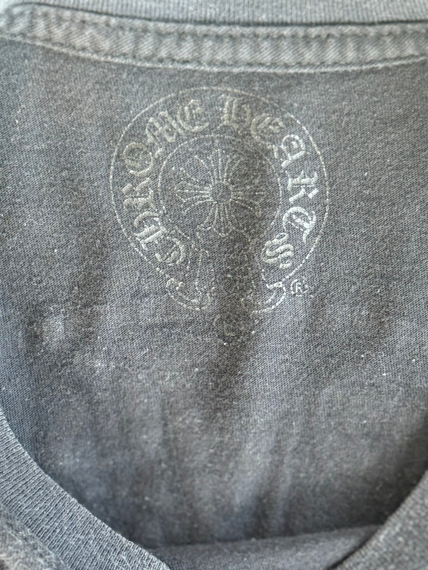 Chrome Hearts Black, Red & White Staff Horseshoe Logo Longsleeve T-Shirt