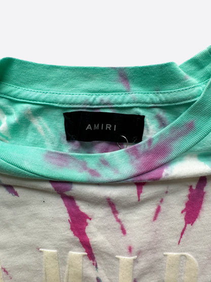 Amiri White Tie-Dye Logo T-Shirt