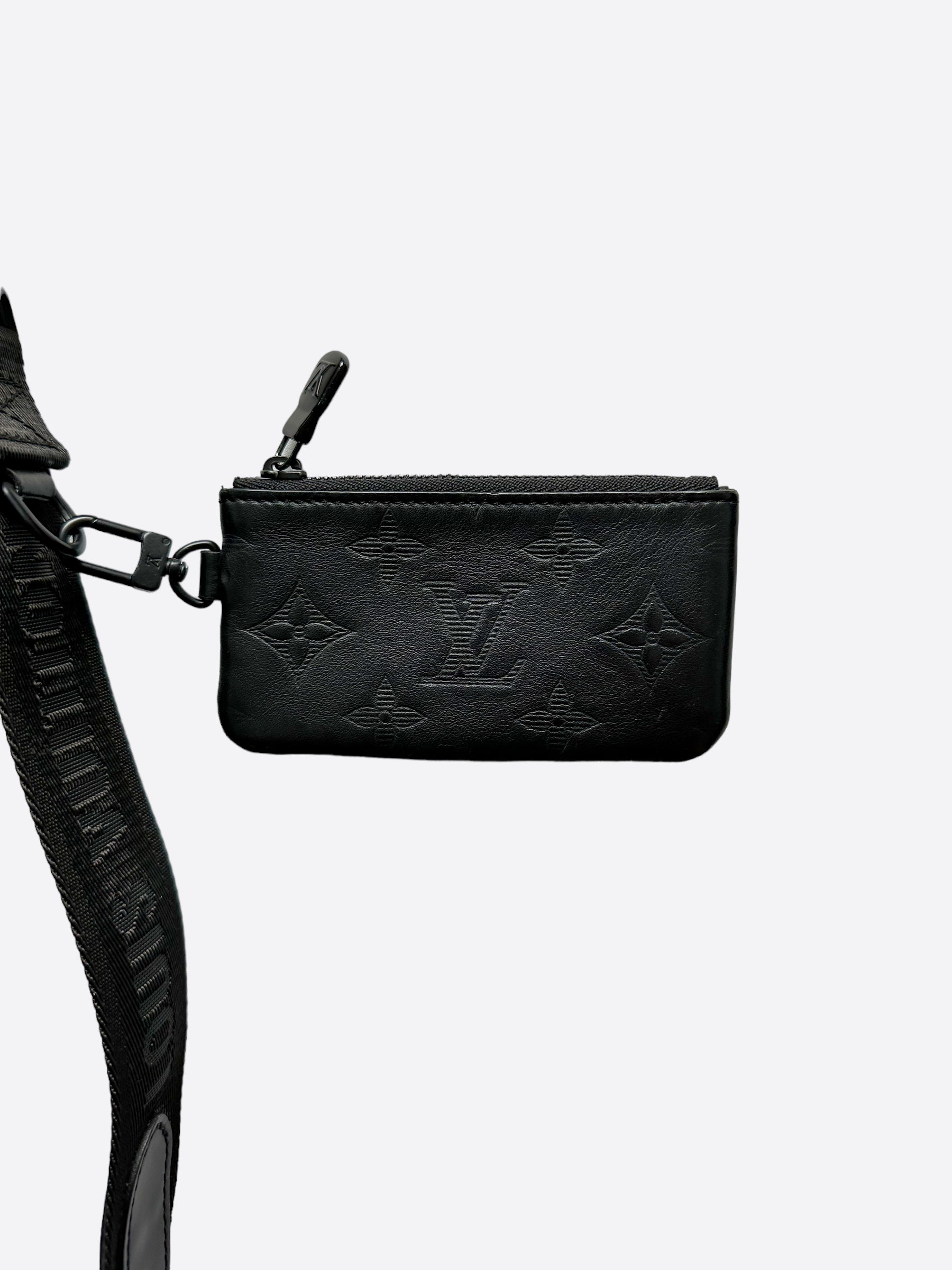 Louis Vuitton Black Shadow Monogram Double Phone Pouch NM – Savonches