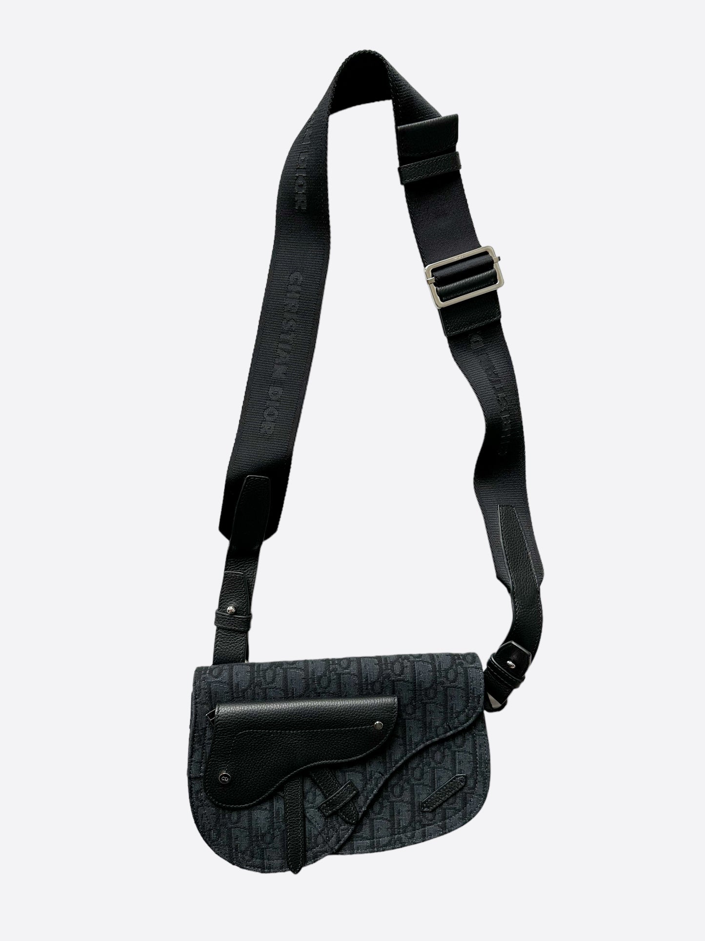 Dior Oblique Black Mini Saddle Bag