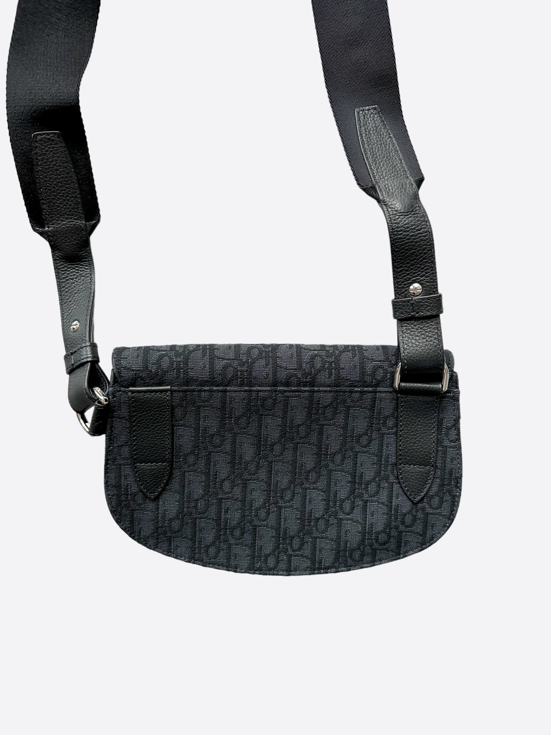 Dior Black Oblique Galaxy Leather Saddle Bag – Savonches