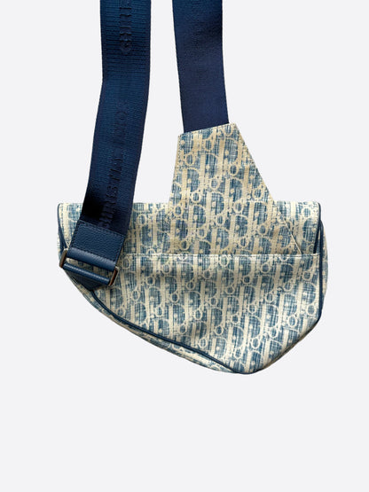 Dior Blue Denim Oblique Kasuri Saddle Bag