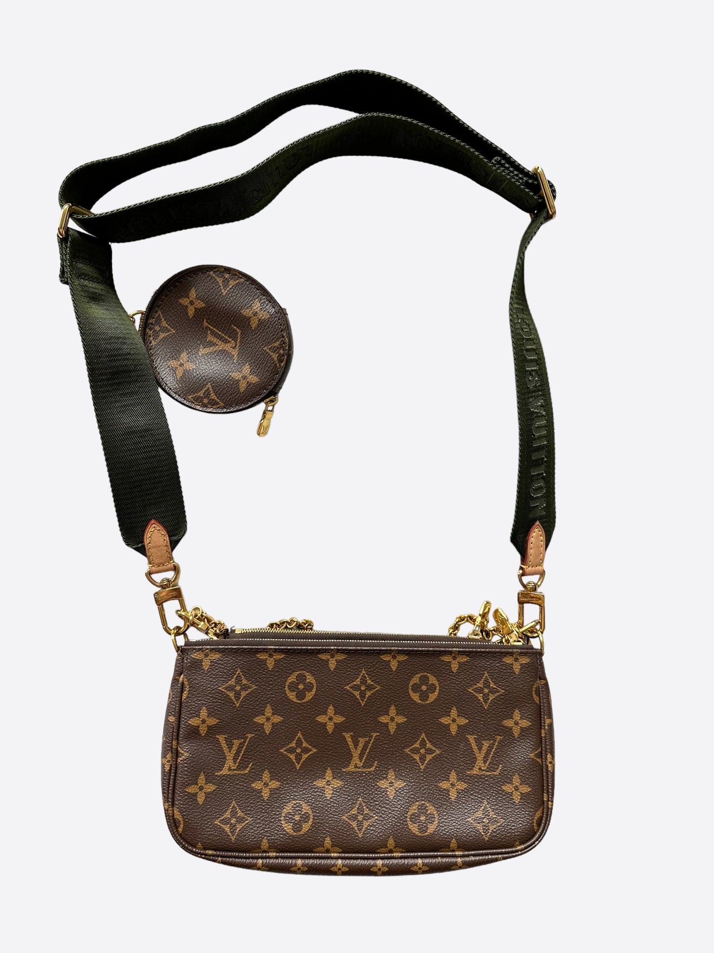 Louis Vuitton Khaki Strap Monogram Multi Pochette