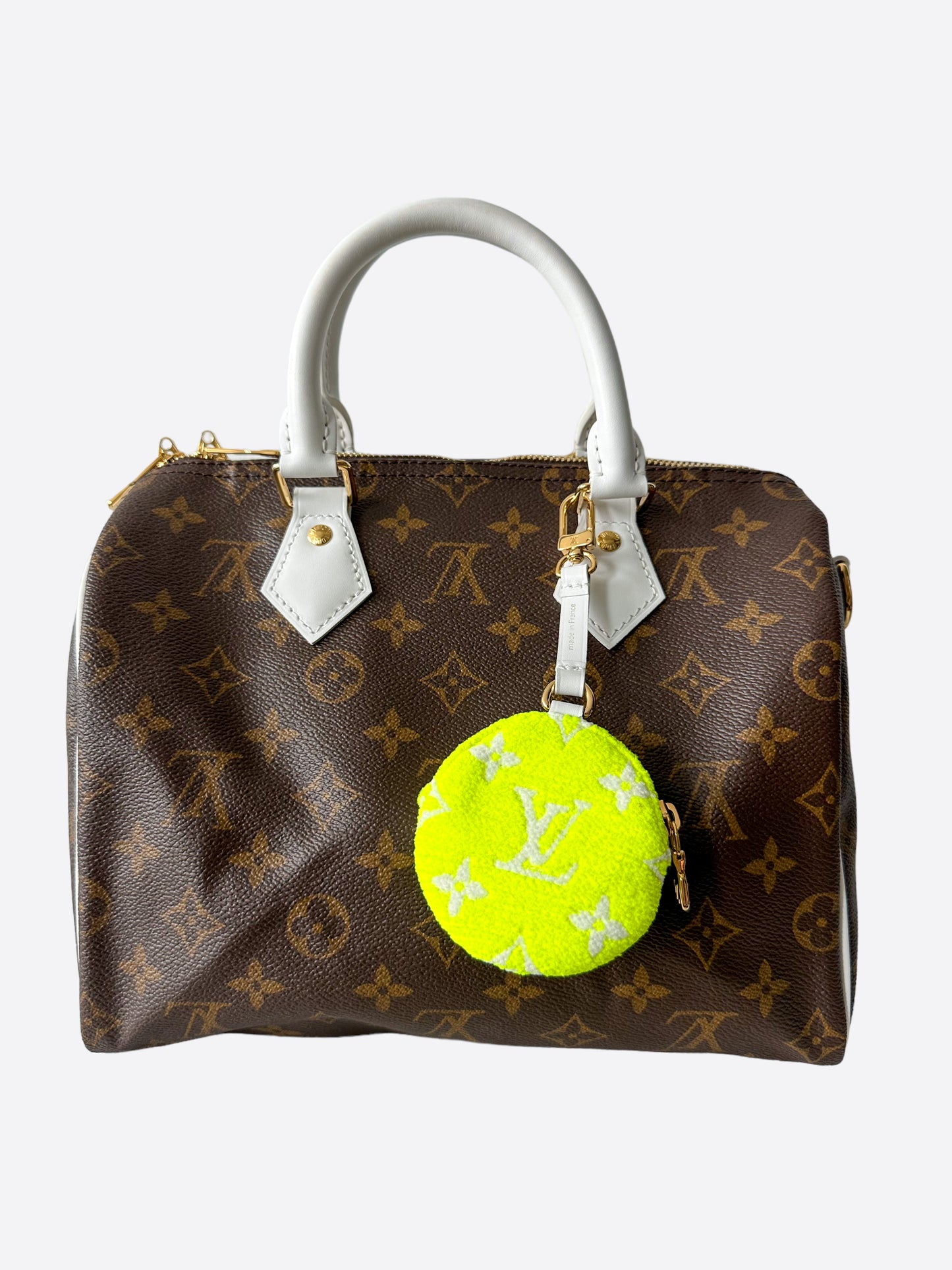 Louis Vuitton Brown & White Monogram Speedy 25