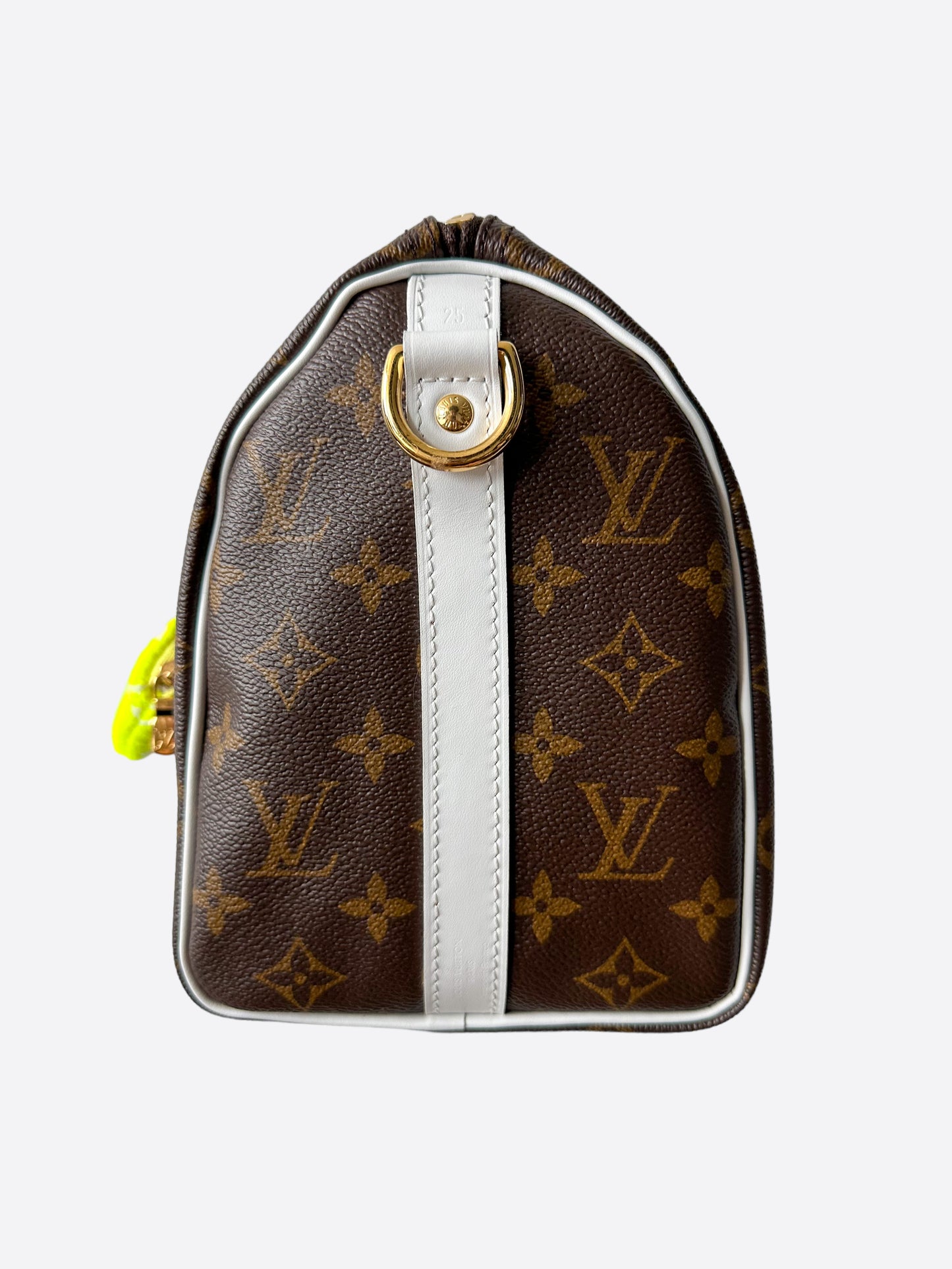 Louis Vuitton Brown & White Monogram Speedy 25