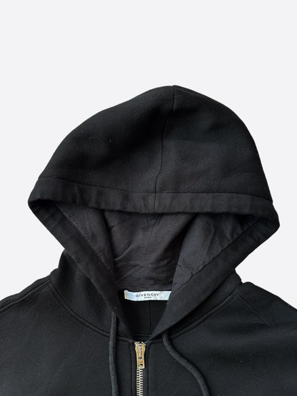 Givenchy Black & White Back Logo Zip Up Hoodie