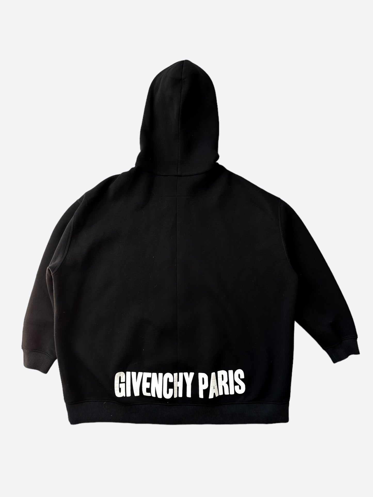 Givenchy Black & White Back Logo Zip Up Hoodie