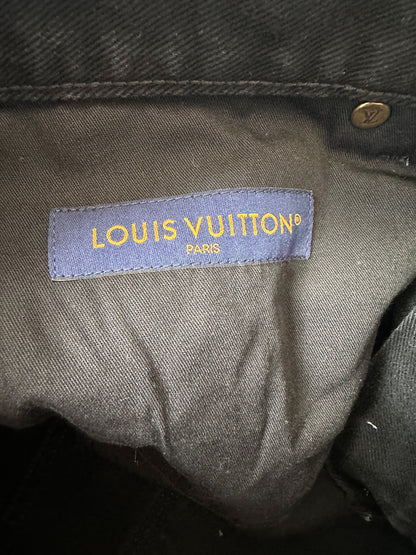 Louis Vuitton Washed Black Monogram Carpenter Shorts