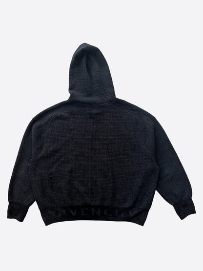 Givenchy Black Tonal 4G Jacquard Oversized Zip Up Hoodie