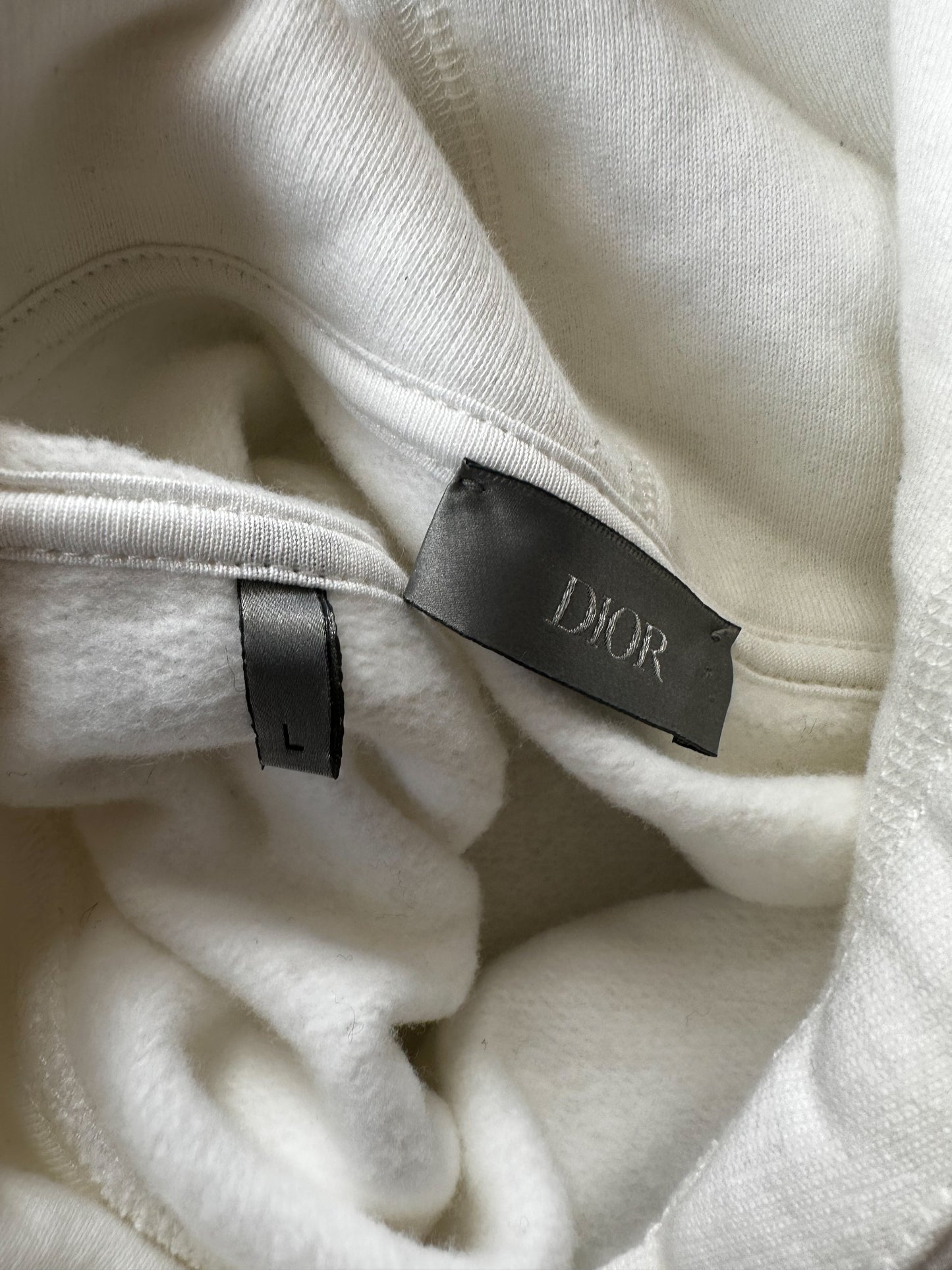 Dior Kenny Scharf White & Black Embroidered Logo Hoodie