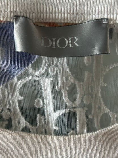 Dior Kenny Scharf White Oblique Faces Transparent T-Shirt