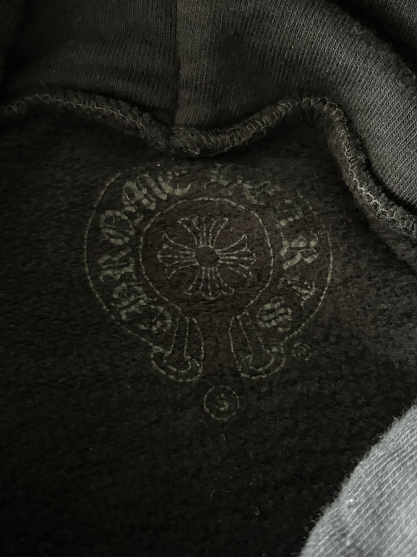 Chrome Hearts Black & White Horseshoe Chomper Logo Hoodie
