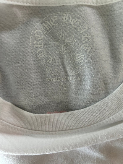 Chrome Hearts White Fire of Love Horseshoe Logo T-Shirt