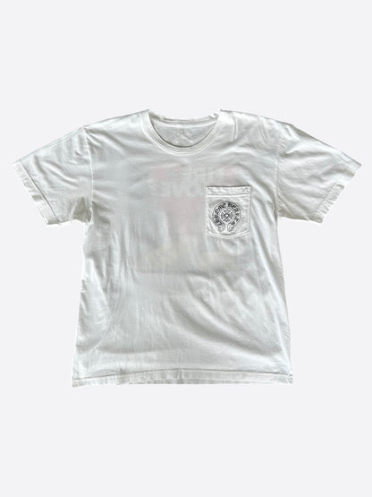 Chrome Hearts White Fire of Love Horseshoe Logo T-Shirt