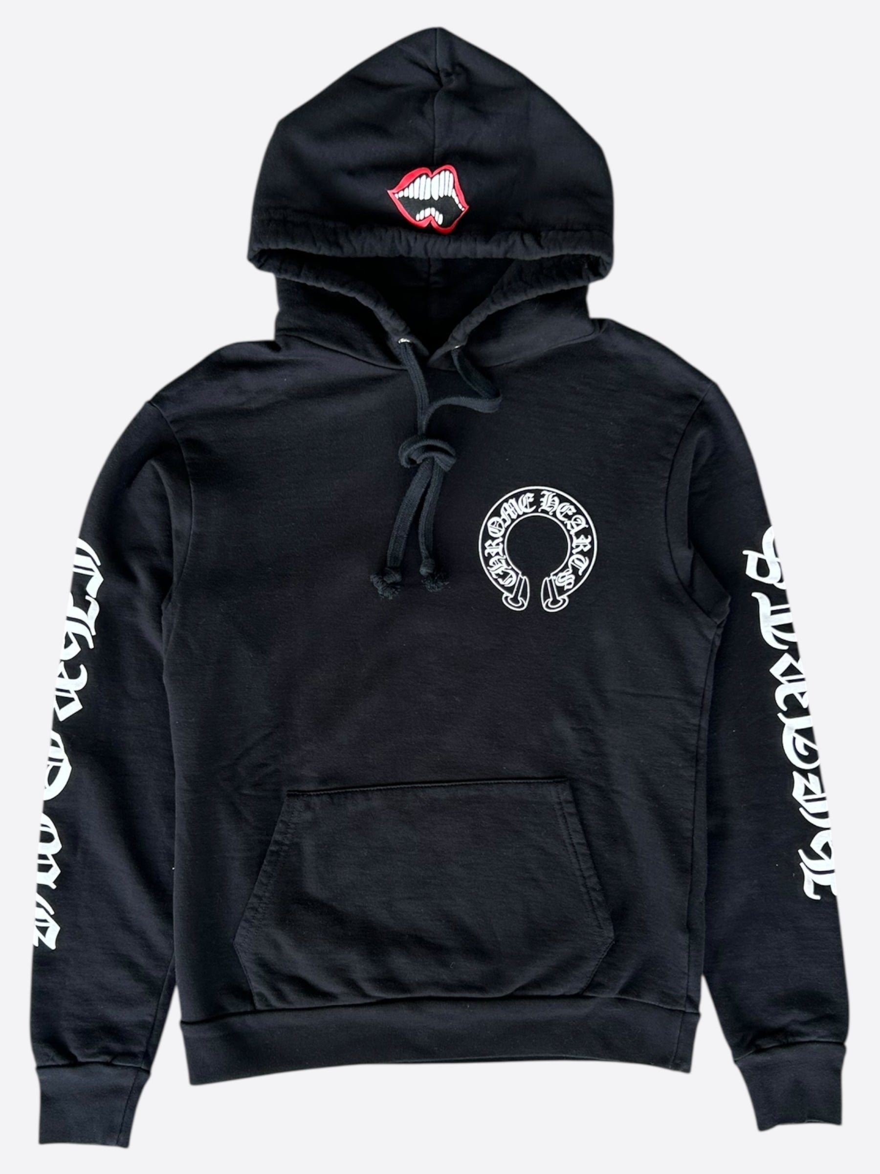 Chrome Hearts Black & White Horseshoe Chomper Logo Hoodie