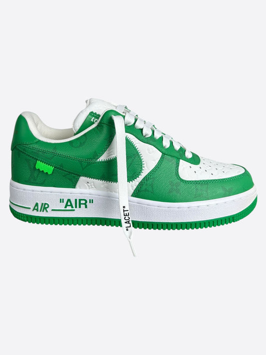 Louis Vuitton Nike Green & White Monogram Air Force 1