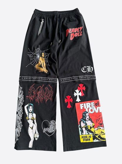 Chrome Hearts Black & Multicolor Deadly Doll Sweatpants
