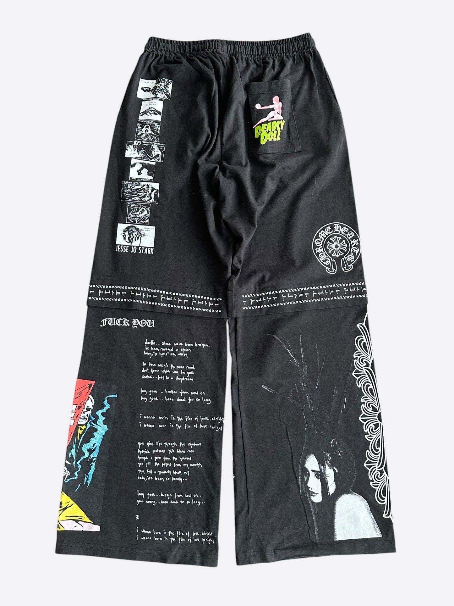 Chrome Hearts Black & Multicolor Deadly Doll Sweatpants