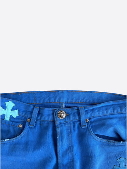Chrome Hearts Levis London Exclusive Blue Dyed Cross Patch Jeans