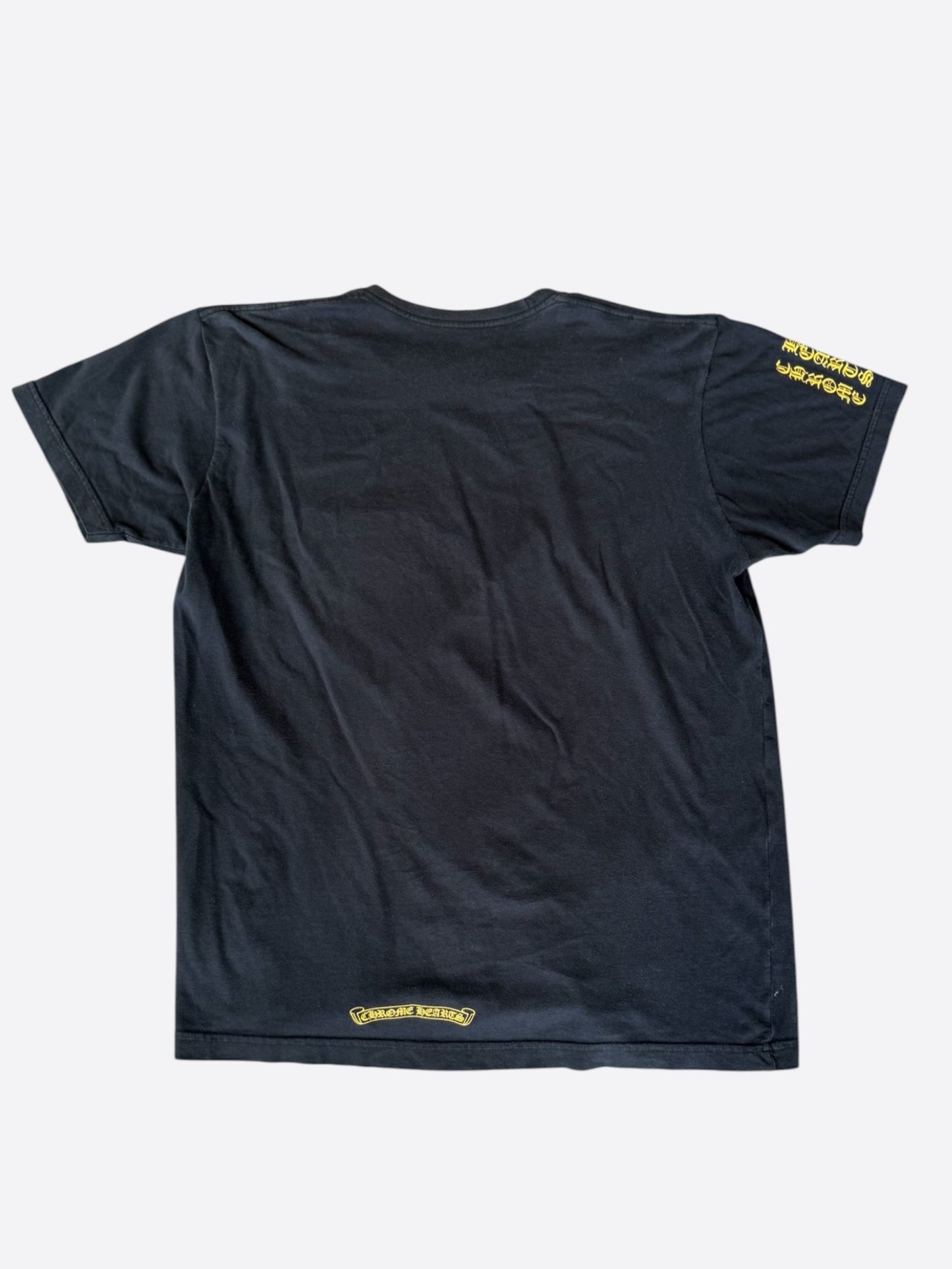 Chrome Hearts Black & Yellow Dagger Logo T-Shirt