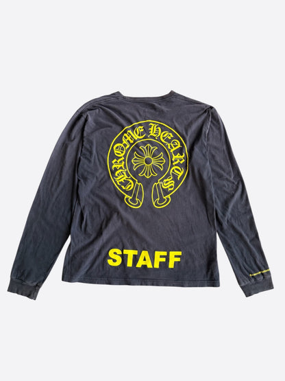 Chrome Hearts Black & Yellow Staff Horseshoe Logo Longsleeve T-Shirt