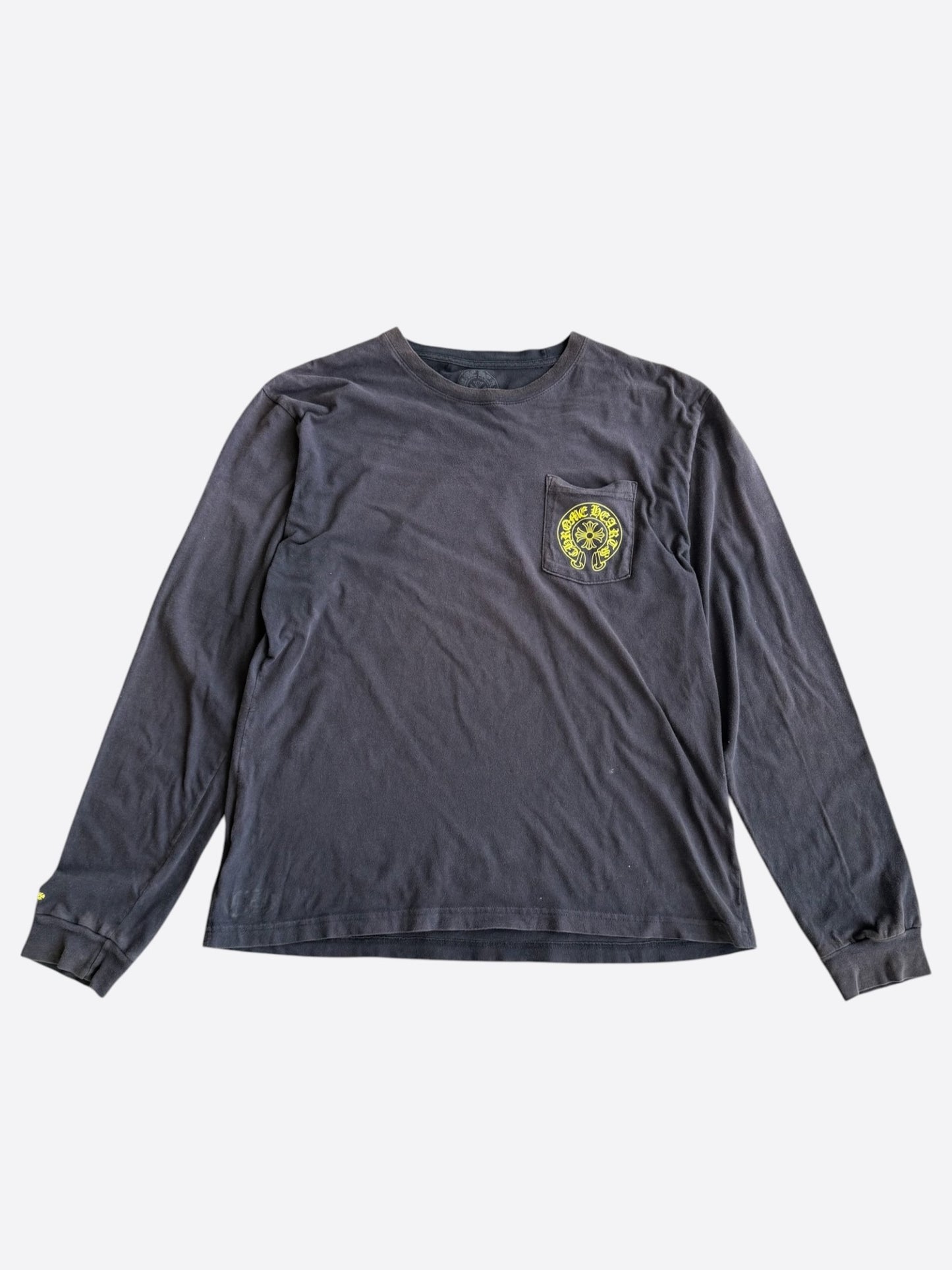 Chrome Hearts Black & Yellow Staff Horseshoe Logo Longsleeve T-Shirt
