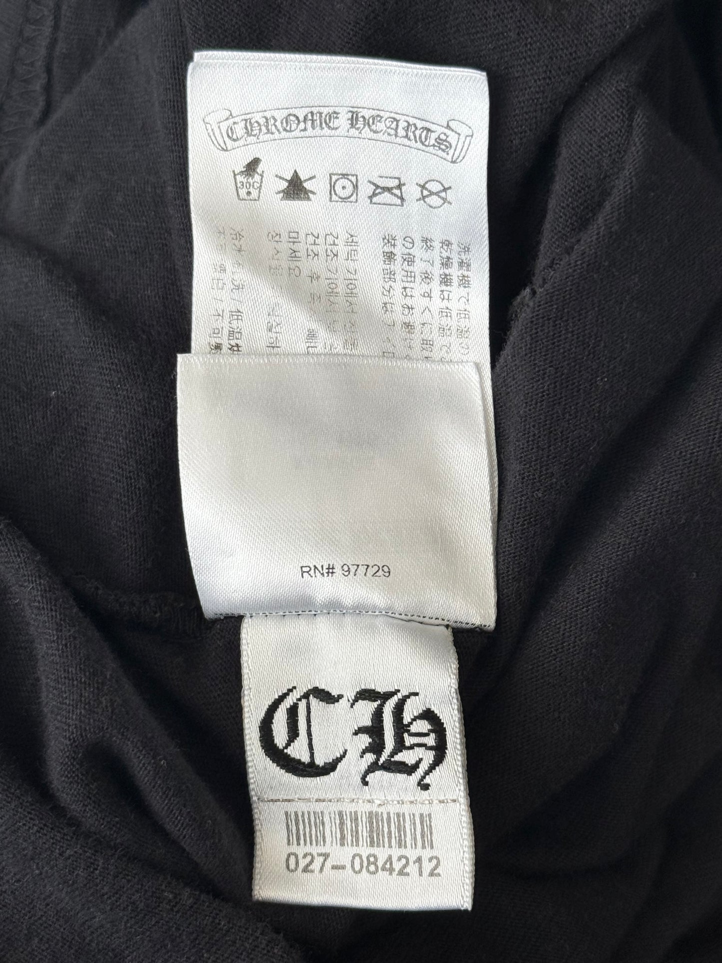 Chrome Hearts Black & Yellow Staff Horseshoe Logo Longsleeve T-Shirt