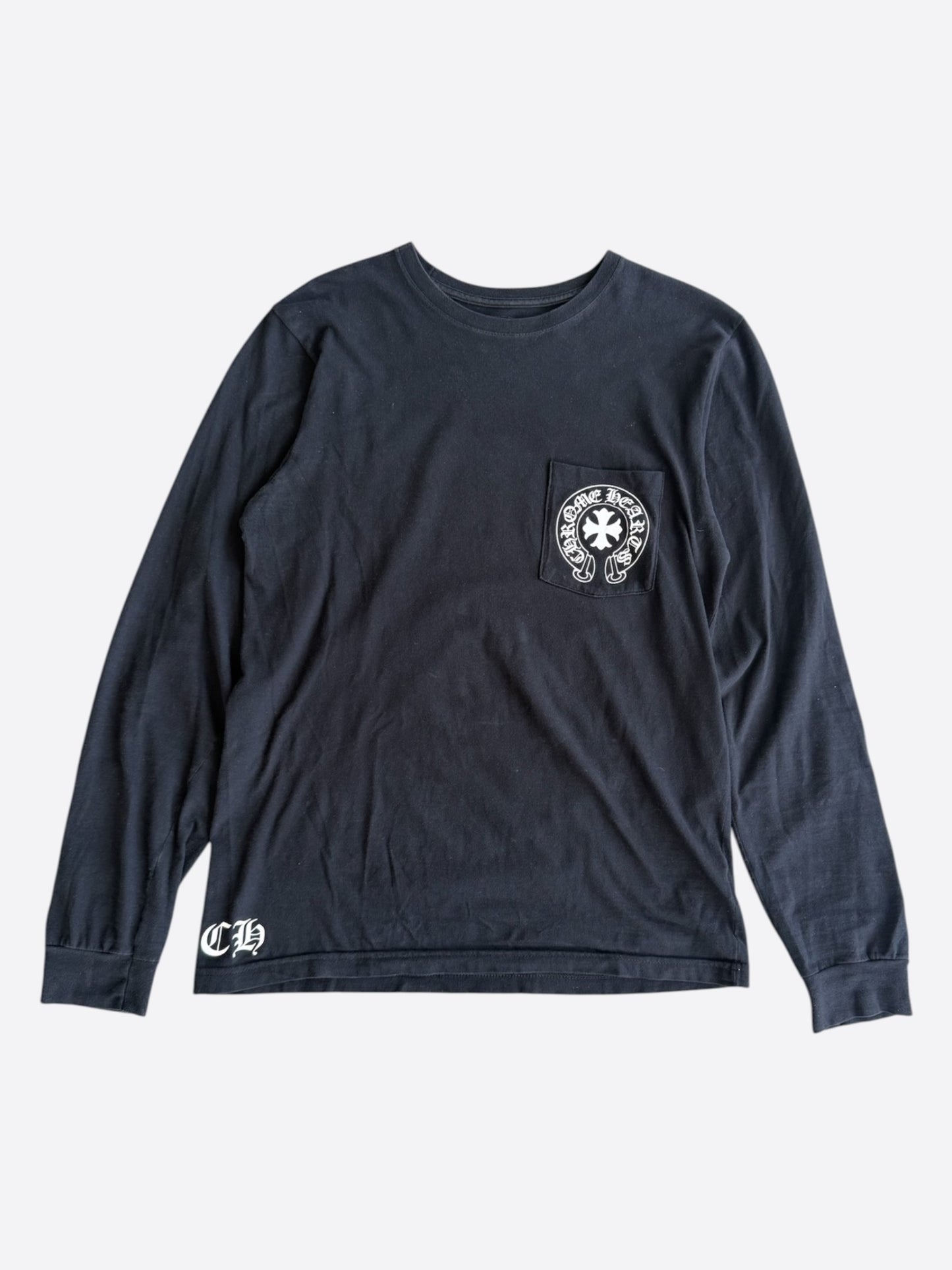 Chrome Hearts Black & White Eyechart Logo Longsleeve T-Shirt