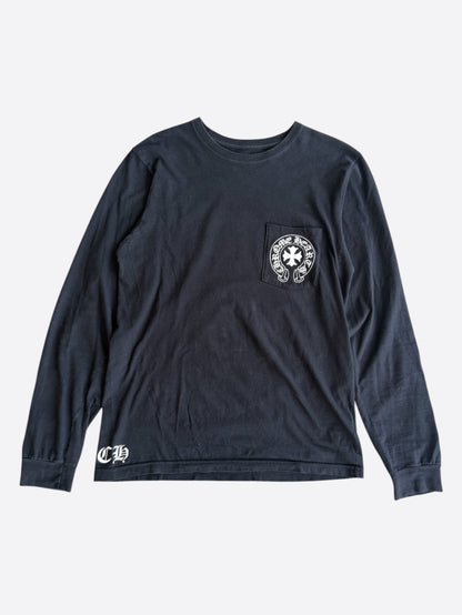 Chrome Hearts Black & White Eyechart Logo Longsleeve T-Shirt