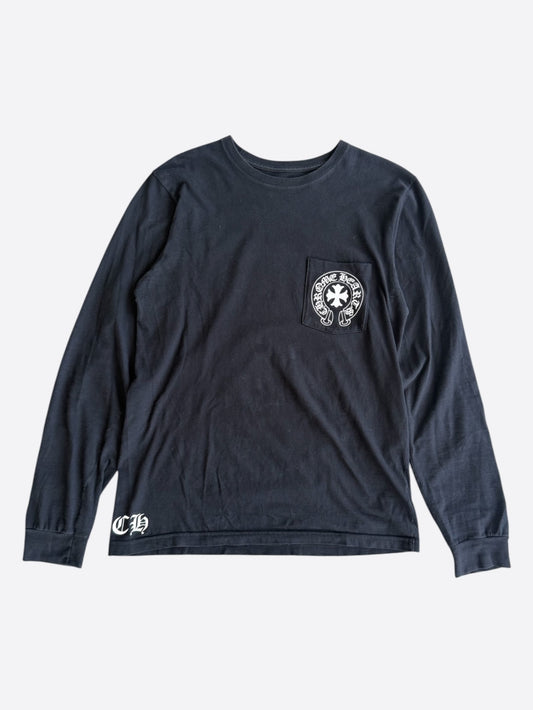 Chrome Hearts Black & White Eyechart Logo Longsleeve T-Shirt