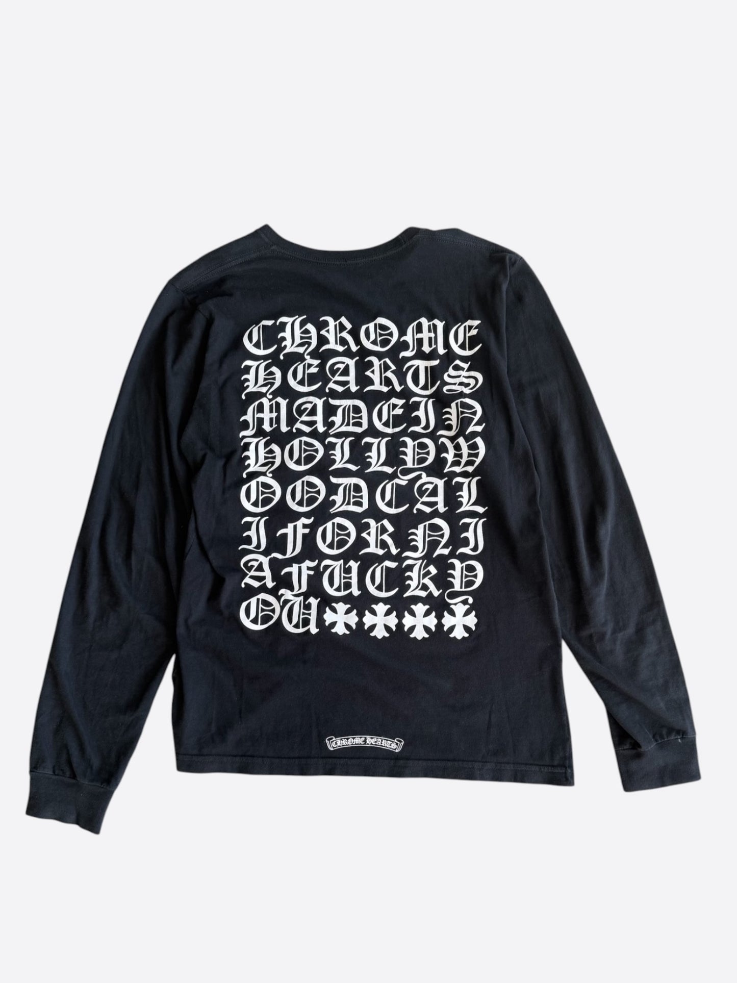 Chrome Hearts Black & White Eyechart Logo Longsleeve T-Shirt