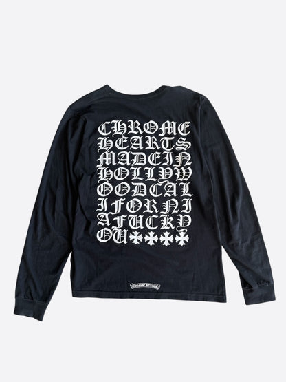 Chrome Hearts Black & White Eyechart Logo Longsleeve T-Shirt