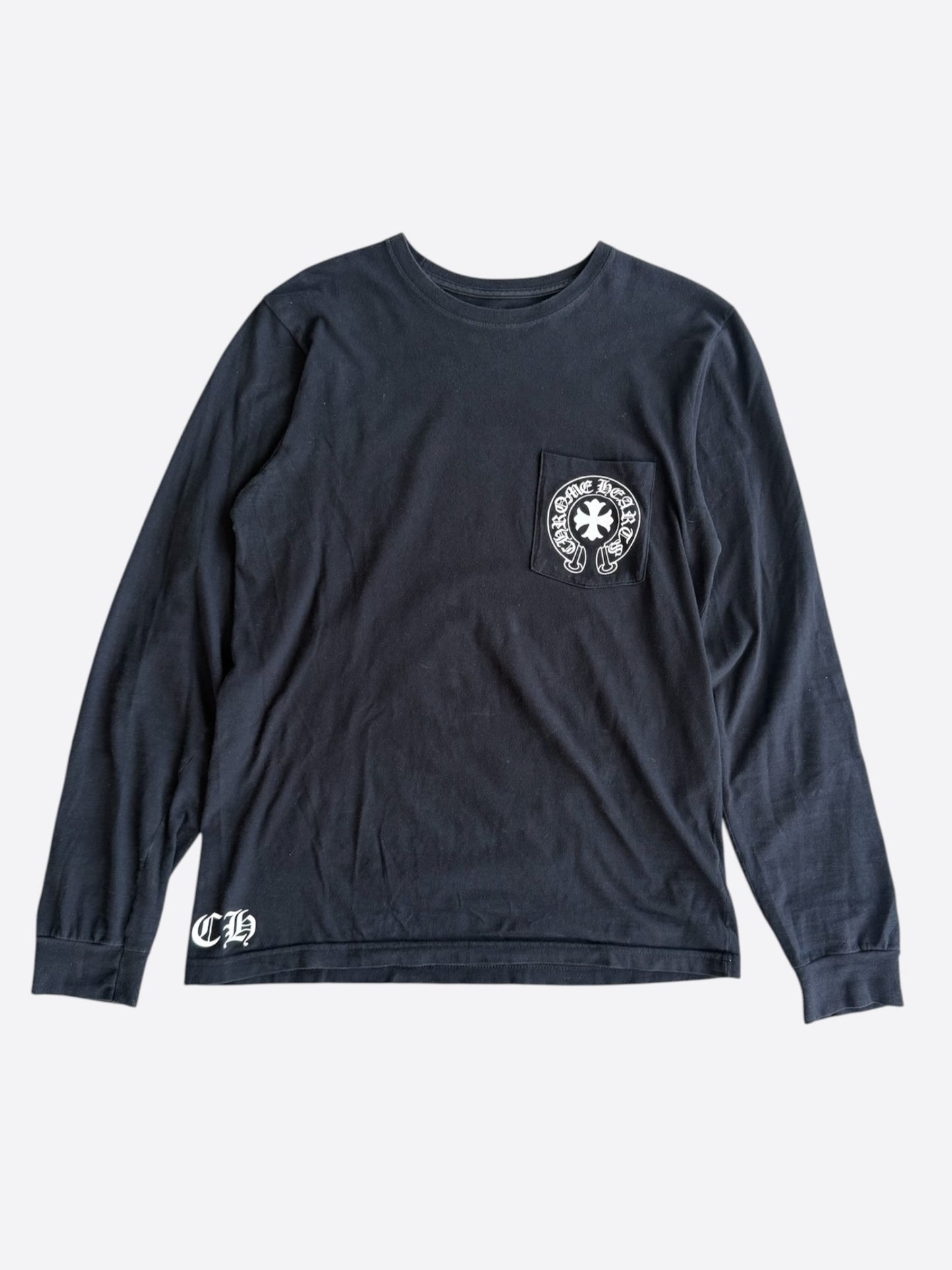 Chrome Hearts Black & White Eyechart Logo Longsleeve T-Shirt