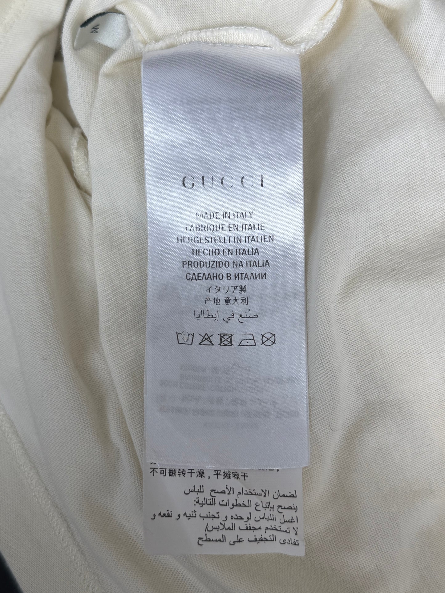 Gucci White & Black Interlocking GG Logo T-Shirt
