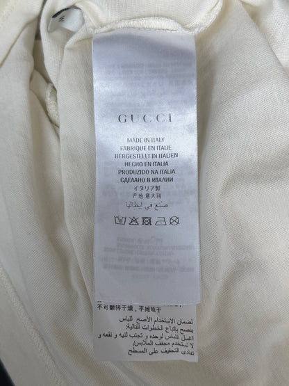 Gucci White & Black Interlocking GG Logo T-Shirt