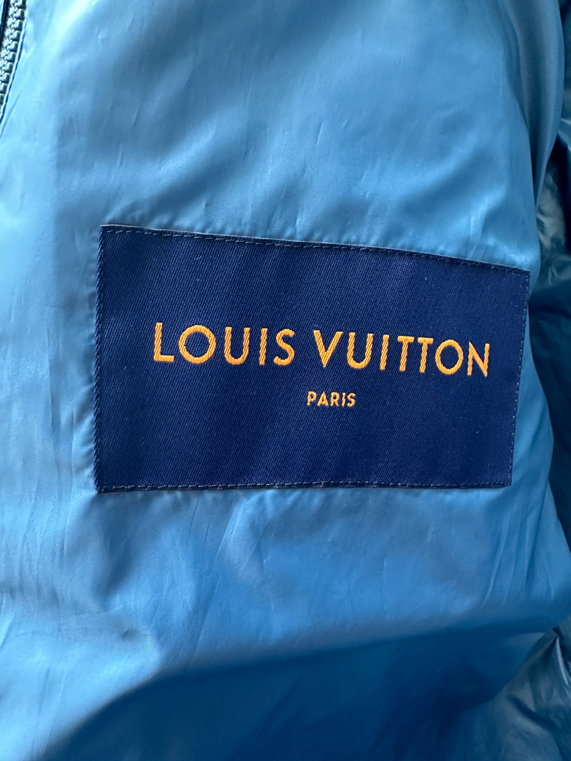 Louis Vuitton Ice Blue Flower Monogram Puffer Jacket