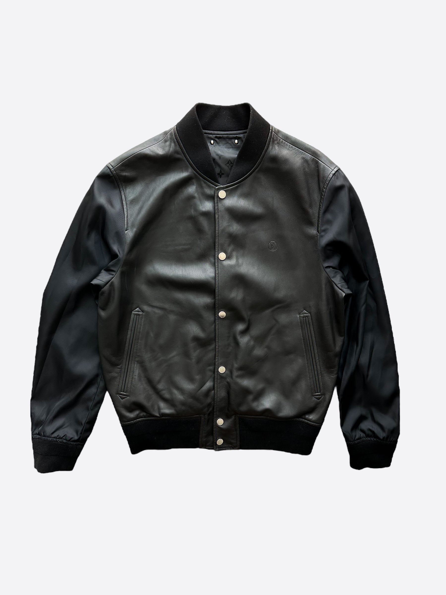 Louis Vuitton Black Monogram Reversible Leather Jacket