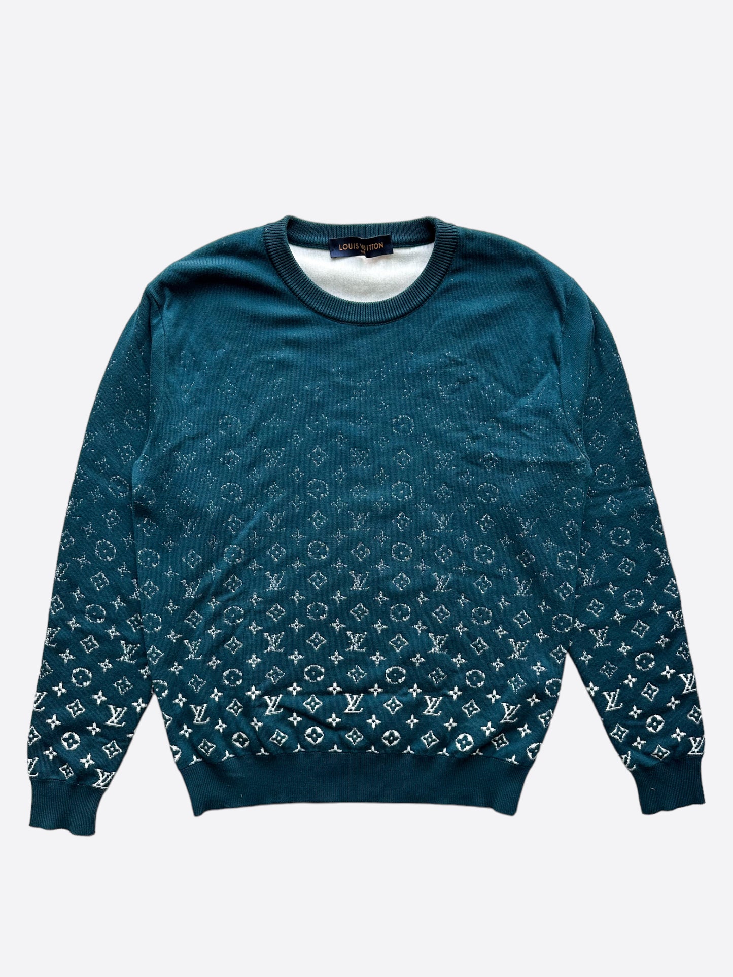 Louis Vuitton Blue, Pattern Print 2022 LV Monogram Sweatshirt M