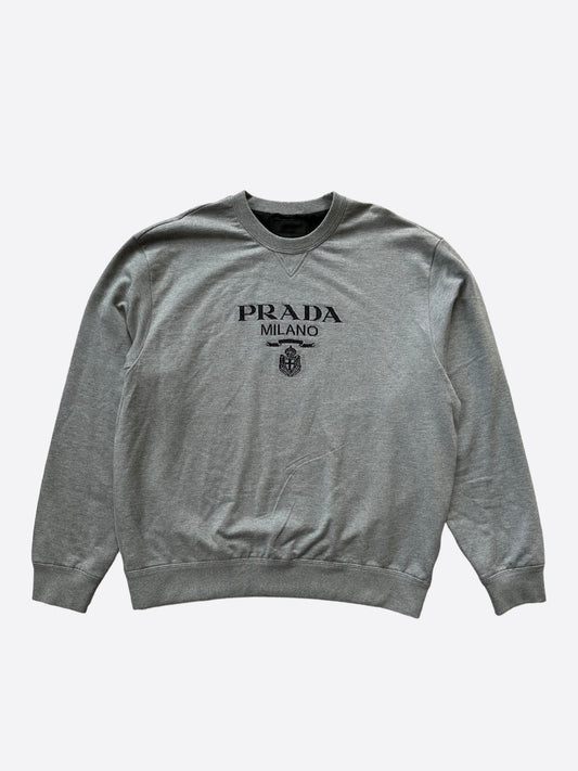 Prada Grey & Black Logo Sweater