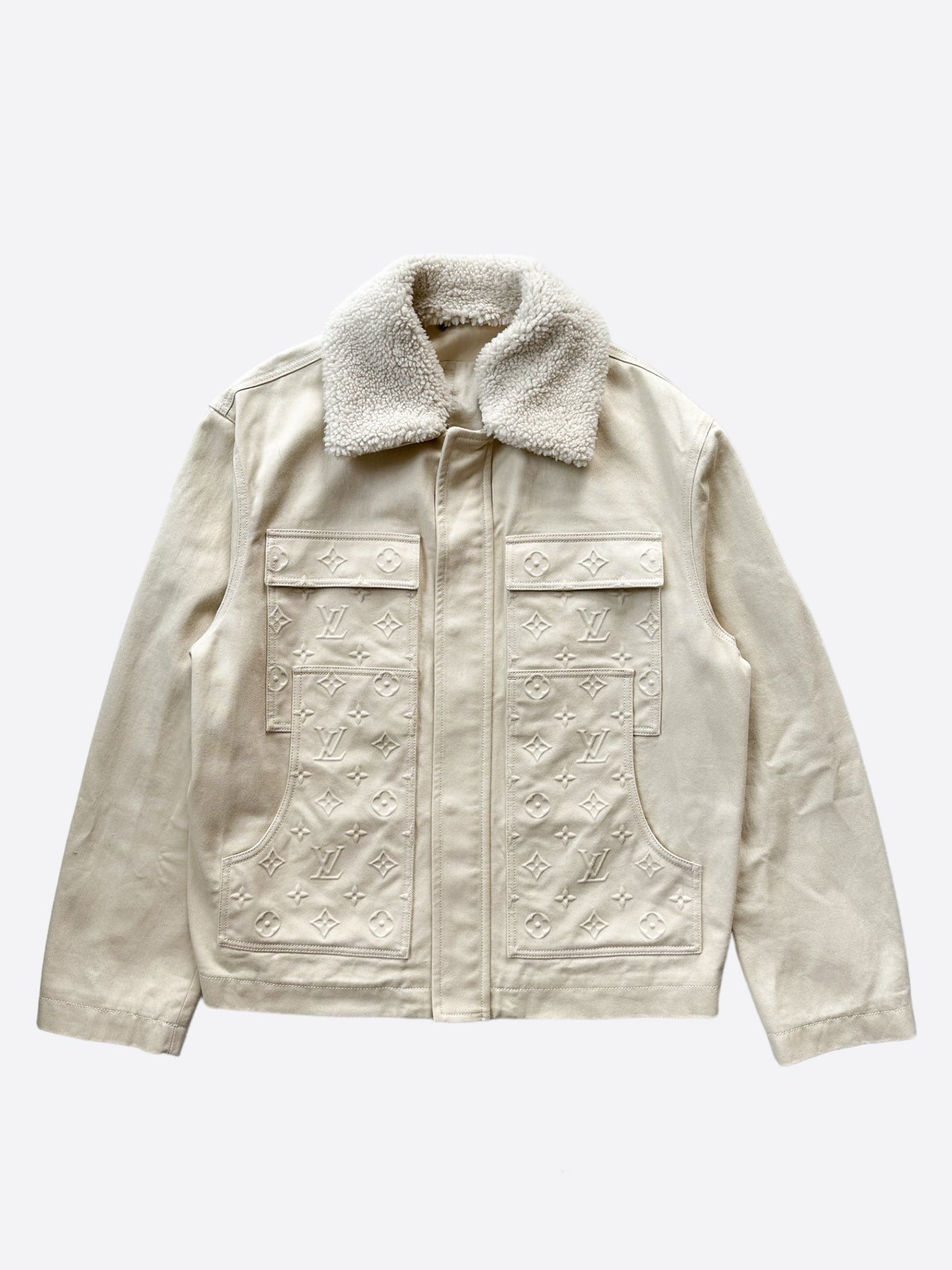 Louis Vuitton Beige Monogram Workwear Sherpa Jacket