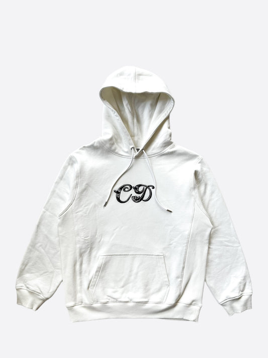 Dior Kenny Scharf White & Black Embroidered Logo Hoodie