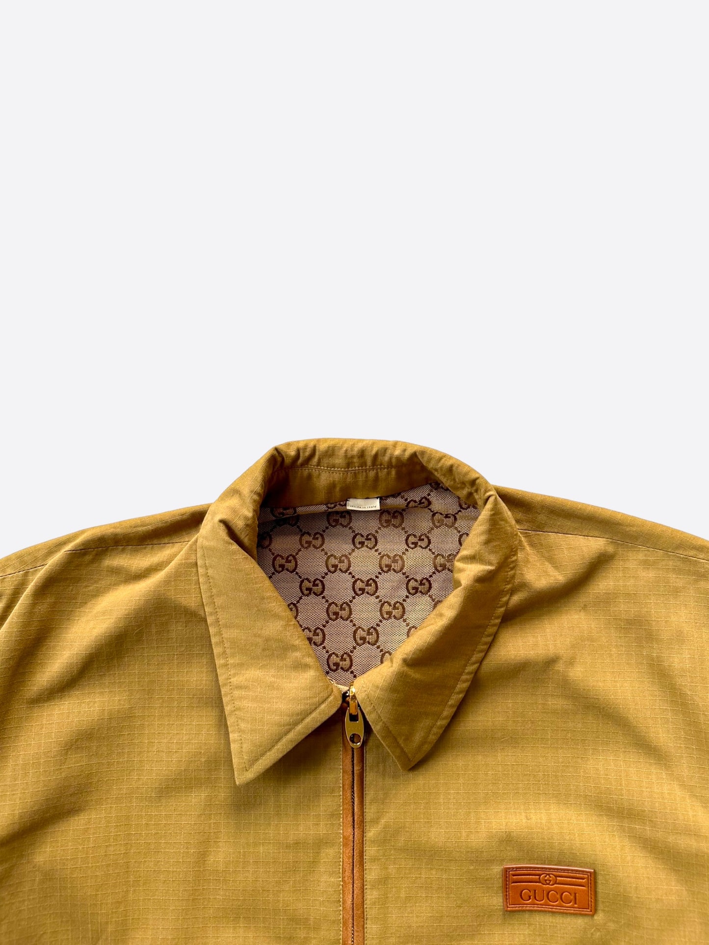 Gucci Tan GG Monogram Reversible Jacket