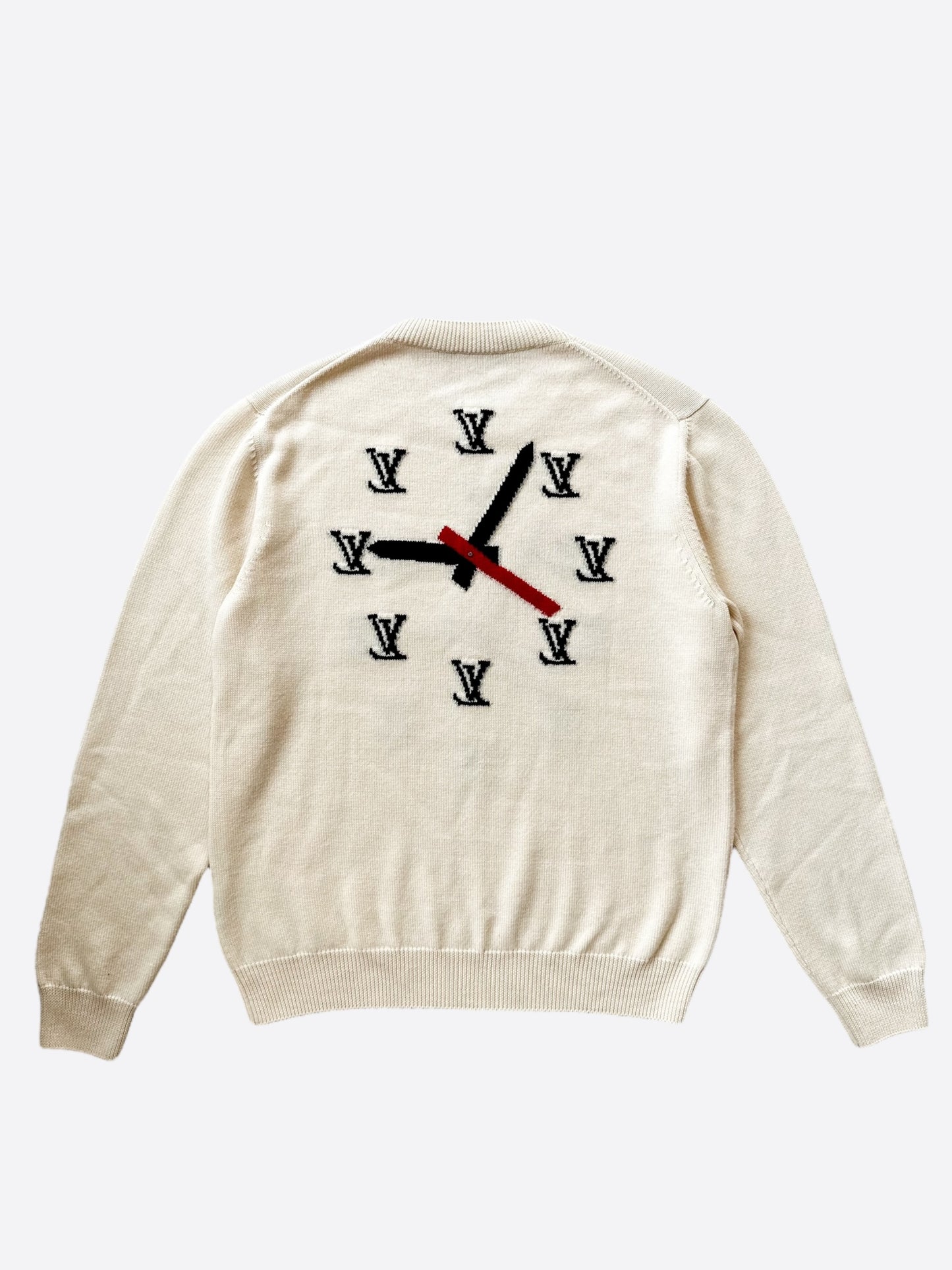 Louis Vuitton Beige Monogram Clock Wool Sweater