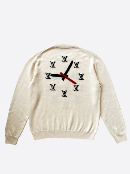 Louis Vuitton Beige Monogram Clock Wool Sweater